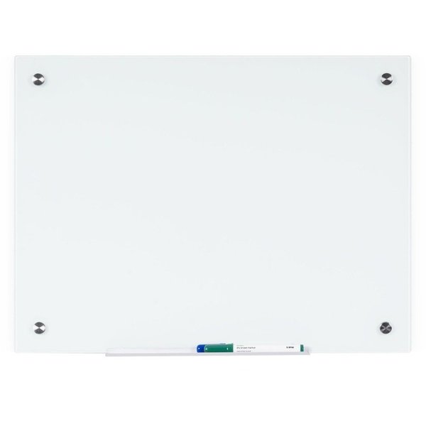 Bi-Silque Dry-Erase Board, Glass, 24"Wx1/4"Lx36"H, White BVCGL074407